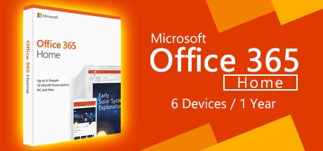Microsoft Office 365 Home 6-PCs/MACs 1 Year